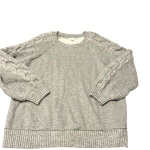 Time and Tru Light Gray Sweatshirt with Cable Knit Sleeves Size XXL (20)